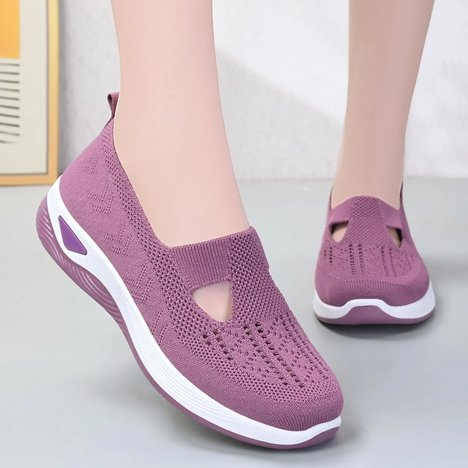 Orthopedic Casual Shoes for Plantar Fasciitis Relief Womens Slip On Walking Sneakers with Arch Support Comfortable Loafers Diabetic Feet