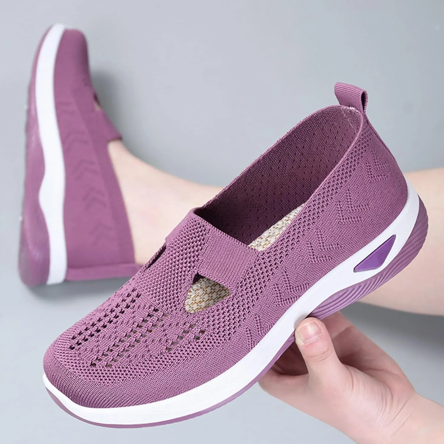 Orthopedic Casual Shoes for Plantar Fasciitis Relief Womens Slip On Walking Sneakers with Arch Support Comfortable Loafers Diabetic Feet