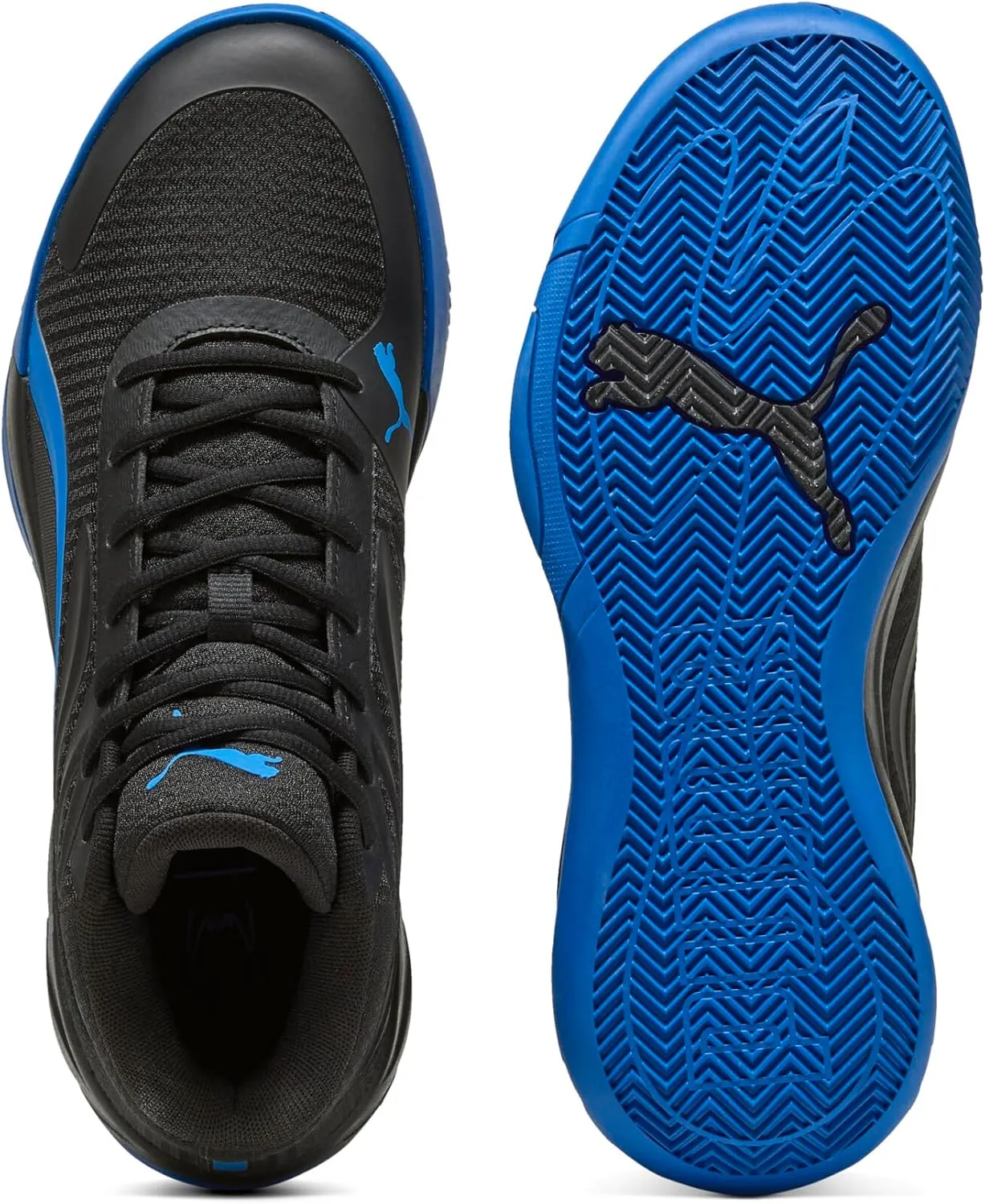 PUMA Men's Court Pro Basketball Shoes, White-Black, 12