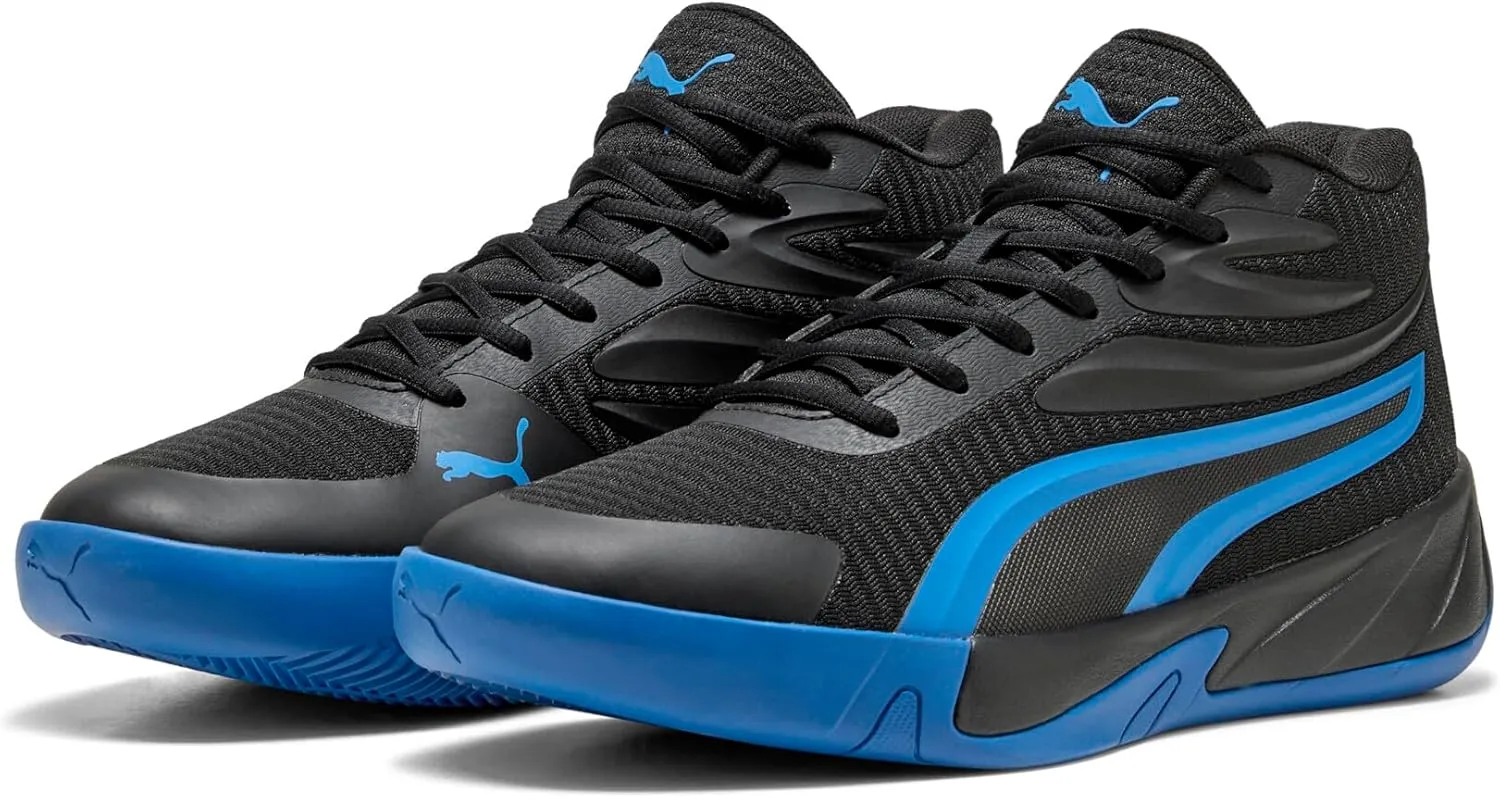 PUMA Men's Court Pro Basketball Shoes, White-Black, 12