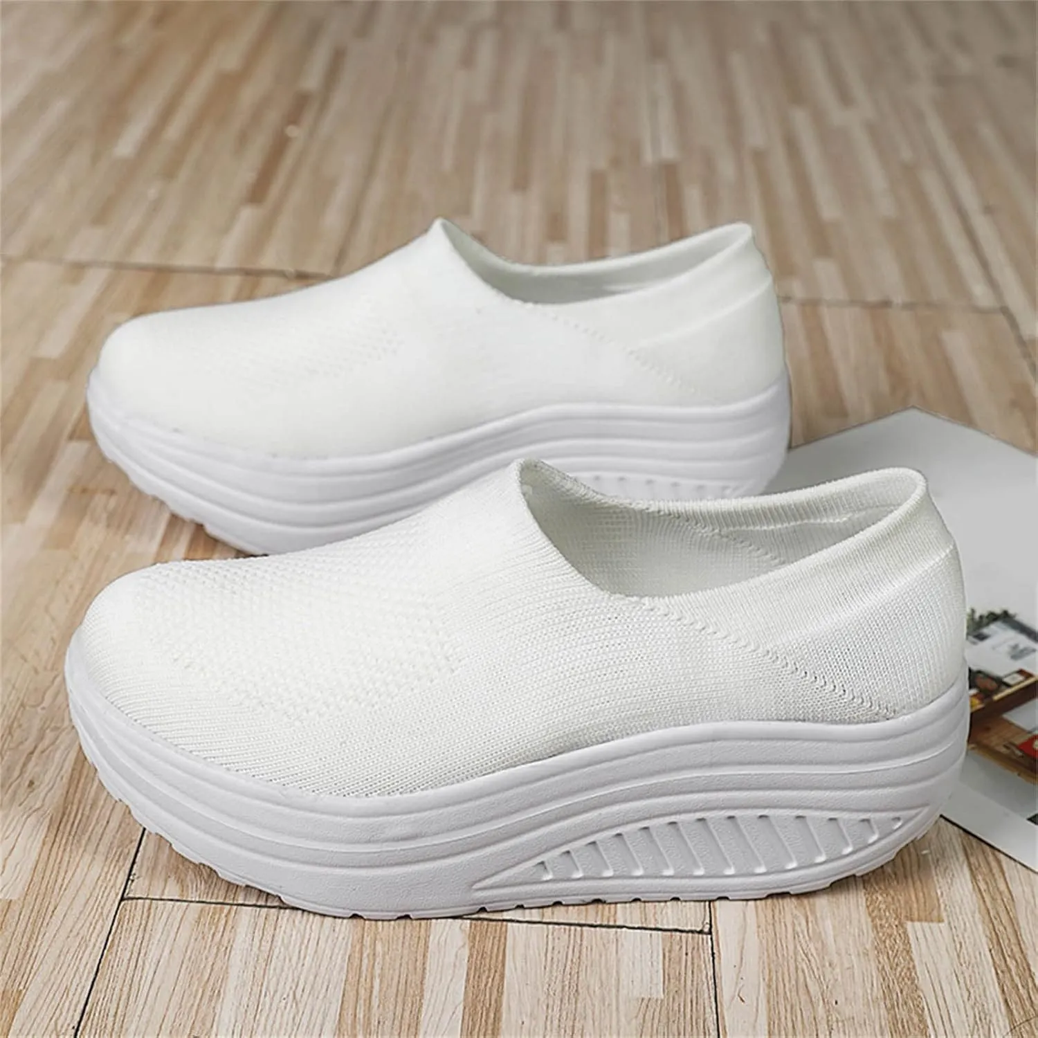 Running Shoes Womens Black Slip On Shoes Women Wide No Back Shoes for Women Sneakers Trendy with Arch Support Women's Fashion Sneakers Lace-Up Woven Knit Upper Womens Pull On Sneakers Black Soles