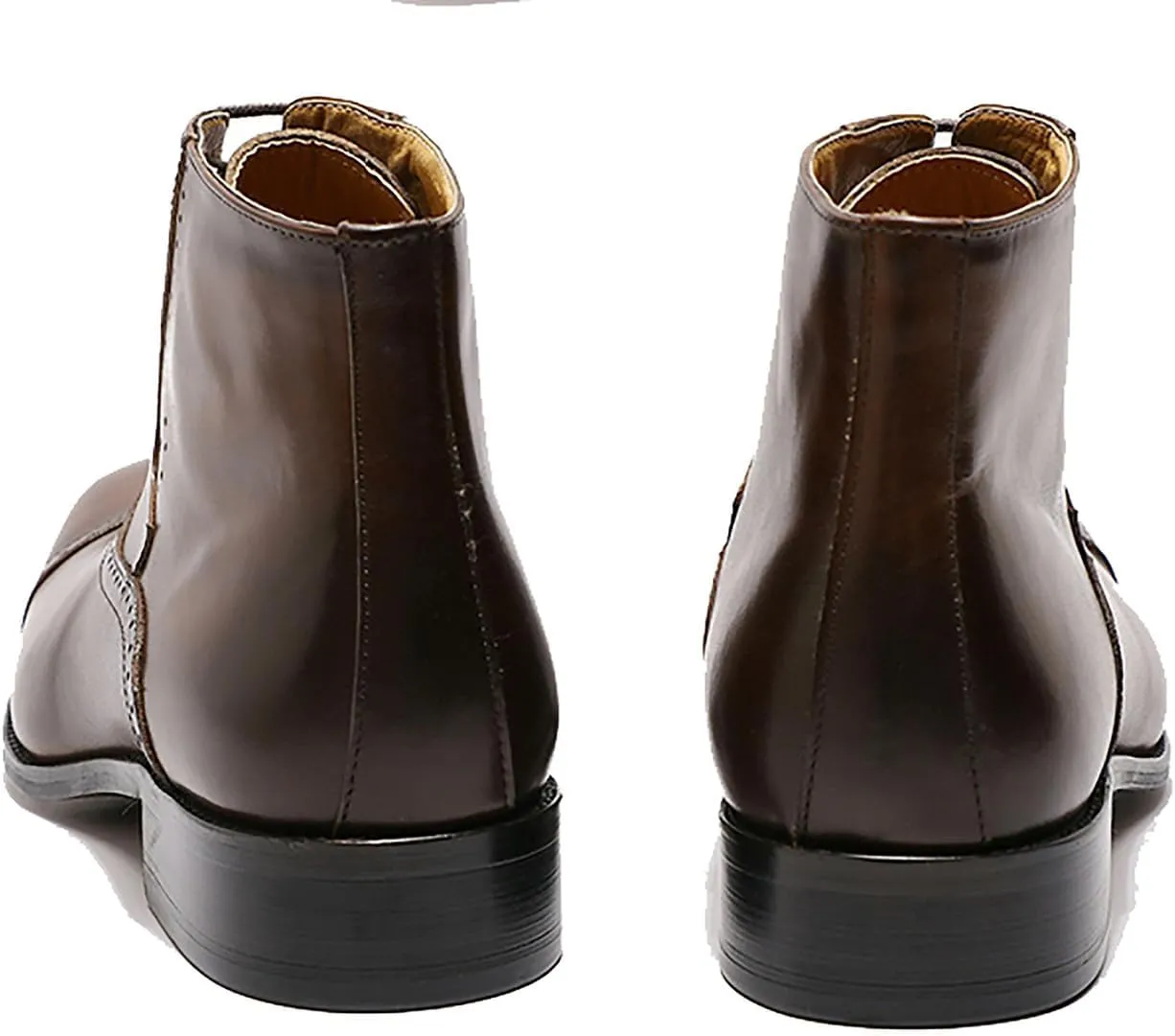 Santimon Mens Oxfords Boots Formal Dress Business Casual Ankle Boots Fashion Wingtip Brogues Genuine Leather Chelsea Wedding Tuxedo Western Boots for Men