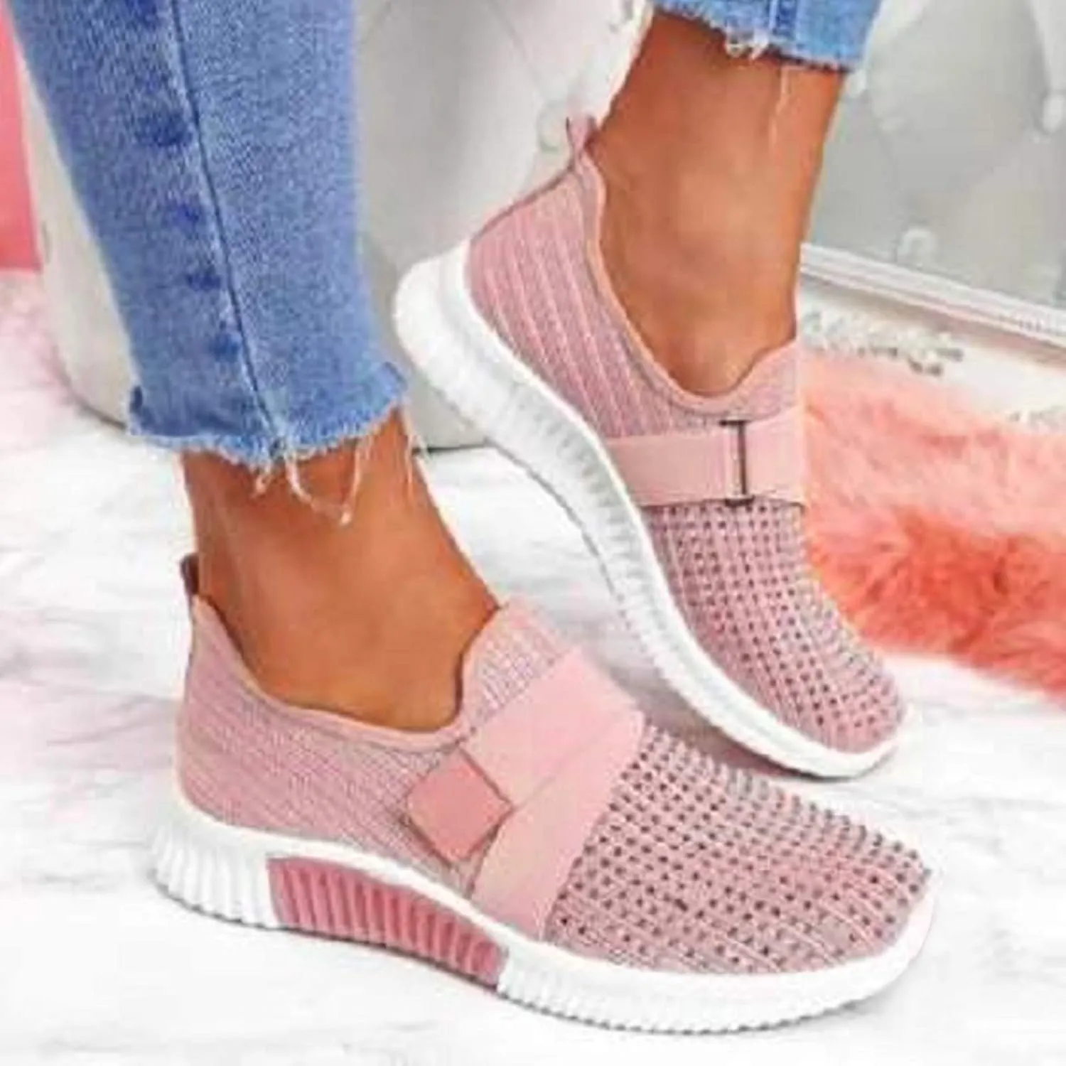 SBGMoSJ 8.5 Wide Womens Running Sneakers Walking Shoes Women Wide Width Size 9 W 8.5 Wide Womens Sneakers Running Casual Wedge Sneakers for Women Comfortable Dressy Zapatos Confortables para Mujer