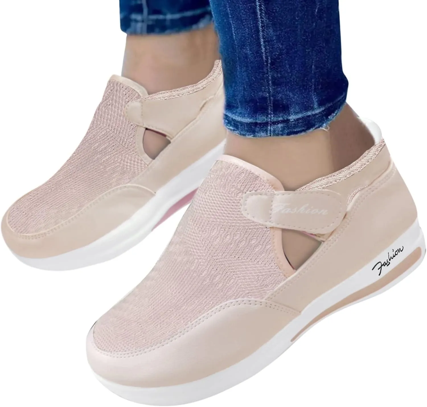 SBGMoSJ Platform Sneakers for Women 6 Wide Slip Resistant Women's Black Work Shoes Size 9 White Tennis Shoes Women Plantar Fasciitis Shoes Women Dress Indoor Cycling Shoes Women Size 9