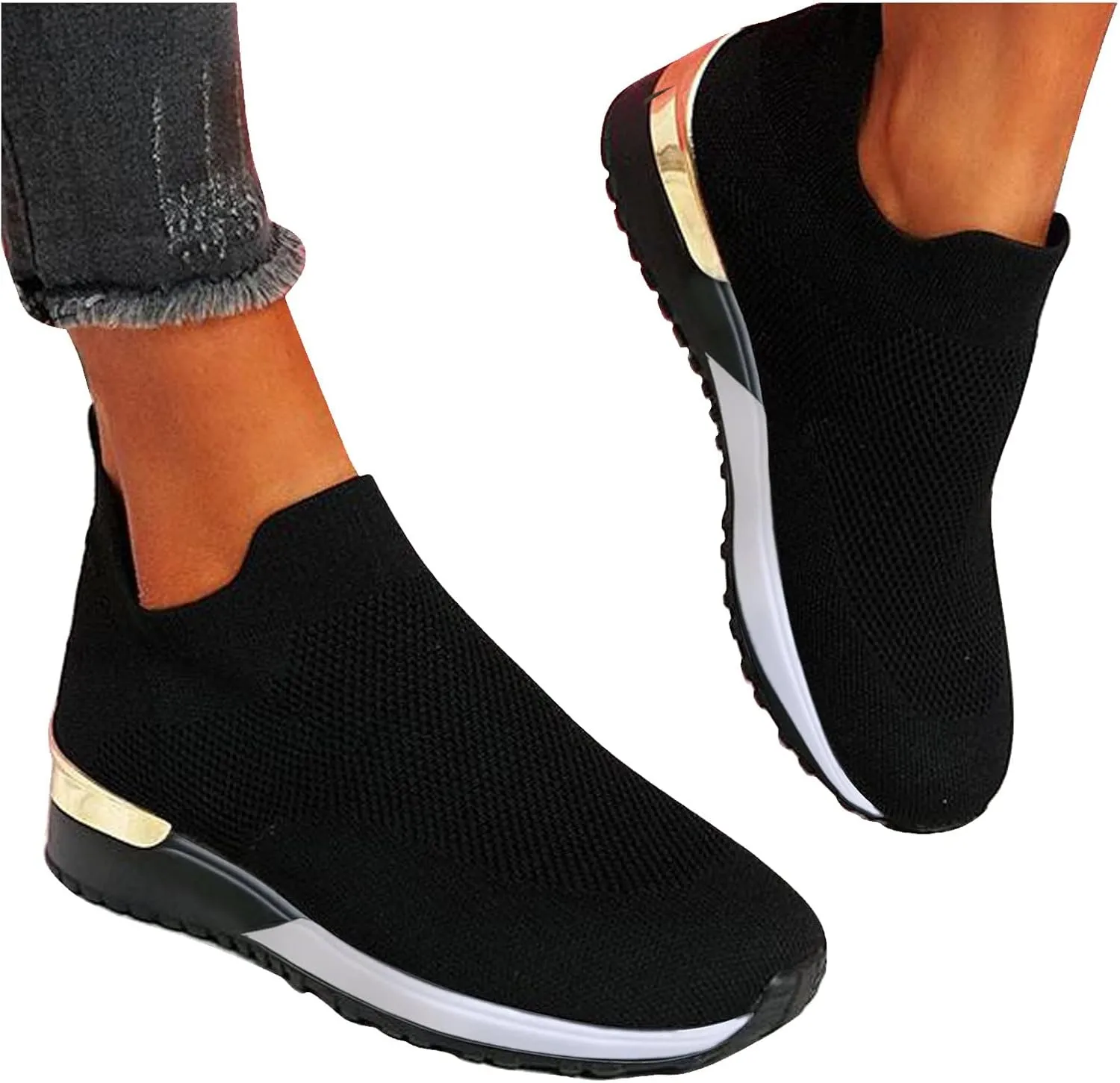 SBGMoSJ Sneakers for Women Size 8 Wide Women's Slip On Tennis Shoes Size 8 Womens White Slip On Sneakers Size 8 Platform Sneakers for Women Fashion Tan Zapatos para Mujer CóModos Con Plataforma