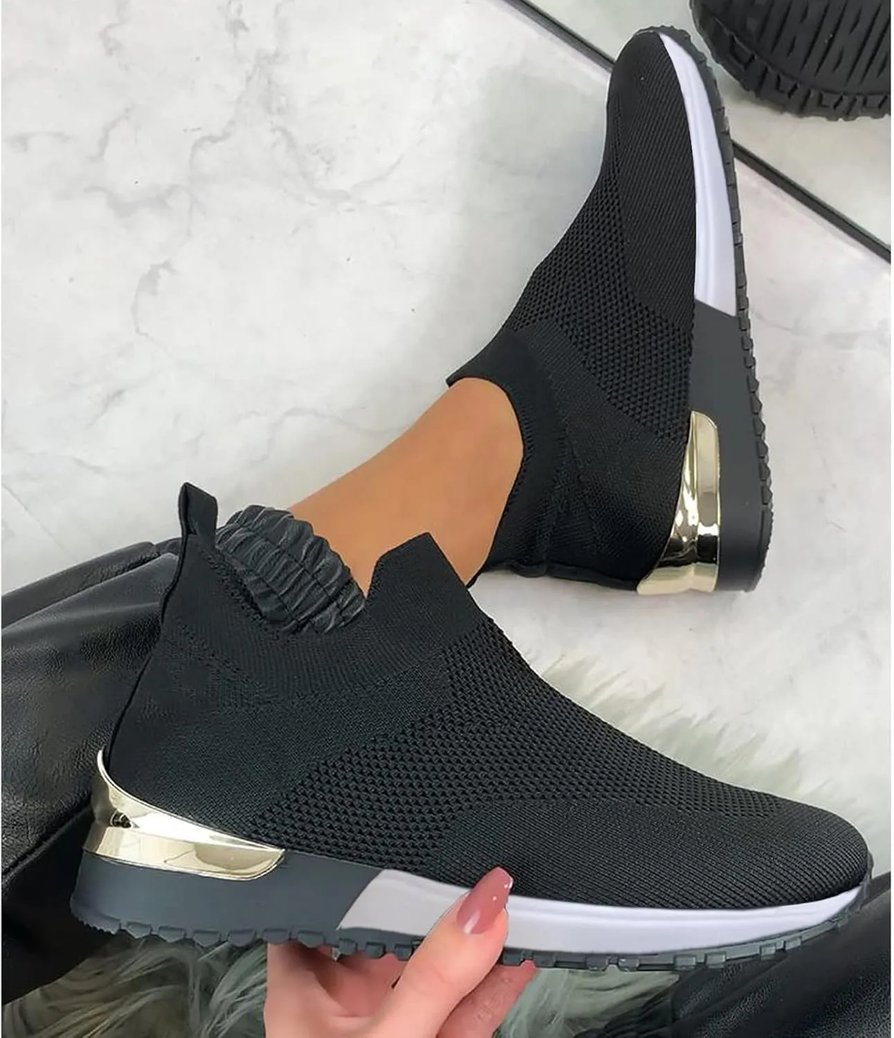 SBGMoSJ Sneakers for Women Size 8 Wide Women's Slip On Tennis Shoes Size 8 Womens White Slip On Sneakers Size 8 Platform Sneakers for Women Fashion Tan Zapatos para Mujer CóModos Con Plataforma
