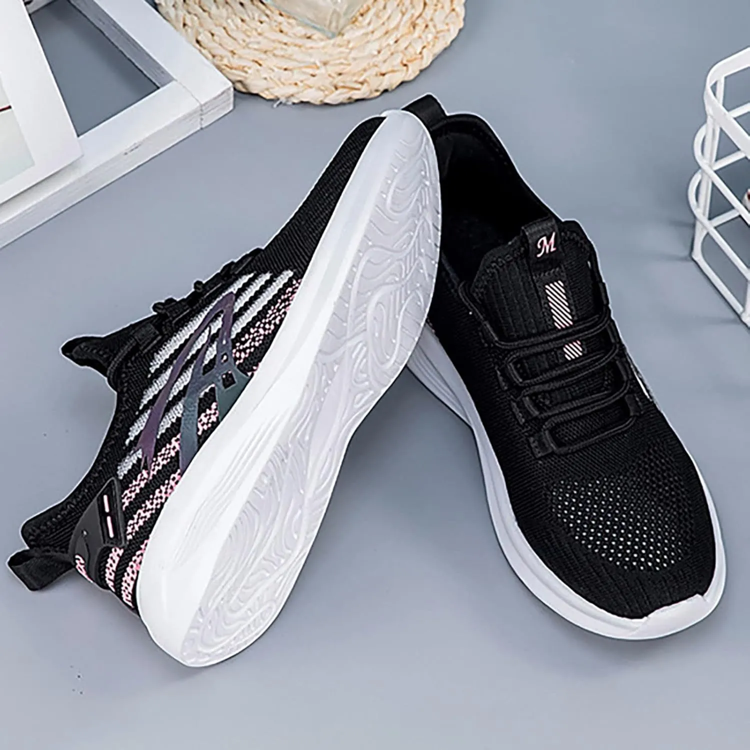 SBGMoSJ Women's Sneakers Size 8 Wide Zapatillas Sin Cordones para Mujer Shoes for Women Sneakers Slip Ons Casual Sneakers for Women Wide Width Womens Shoes Nursing Casual Slip Ons Wide Width