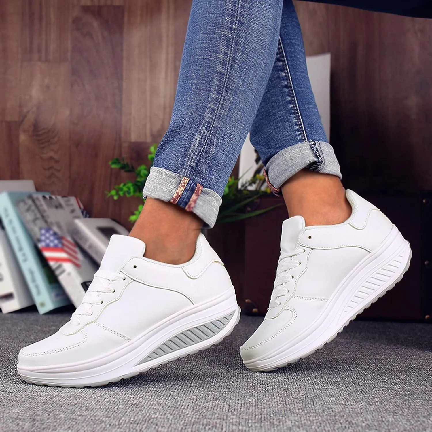 SBGMoSJ Womens White Sneakers Orthopedic Shoes for Women Dressy Low Heel Wide Width Black Black Tennis Shoes for Women Women's Fashion Platform High Top Sneakers Comfy Shoes for Women Slip On Dressy