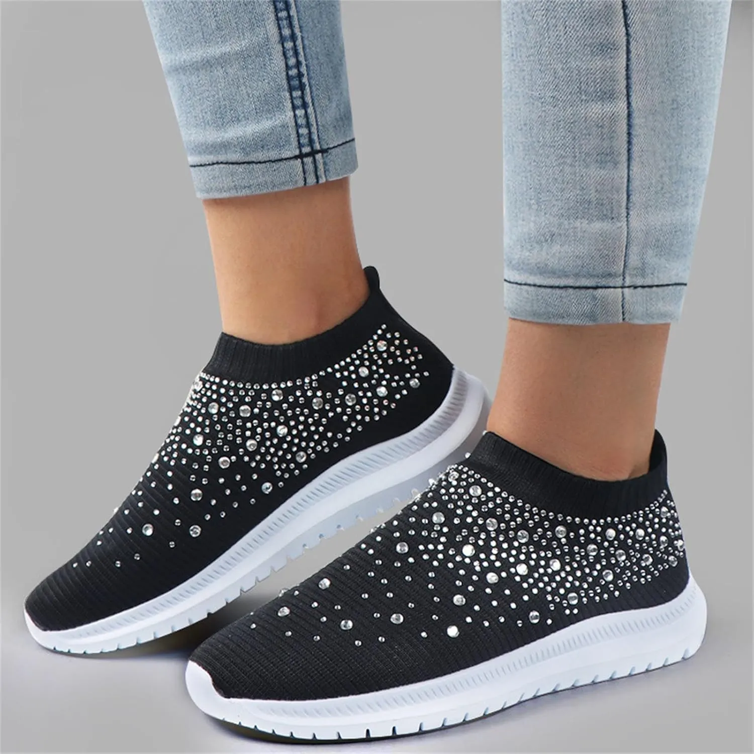 Shoes For Women Sneakers Slip On Walking Shoes Slip Resistant Travel Shoes Breathable Upper Gym Workout Fashion Sneakers