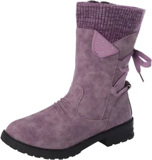 Snow Boots for Women Mid Calf Boots Women Vintage Casual Winter Working shoes Non-slip Lightweight Side Zipper Boots