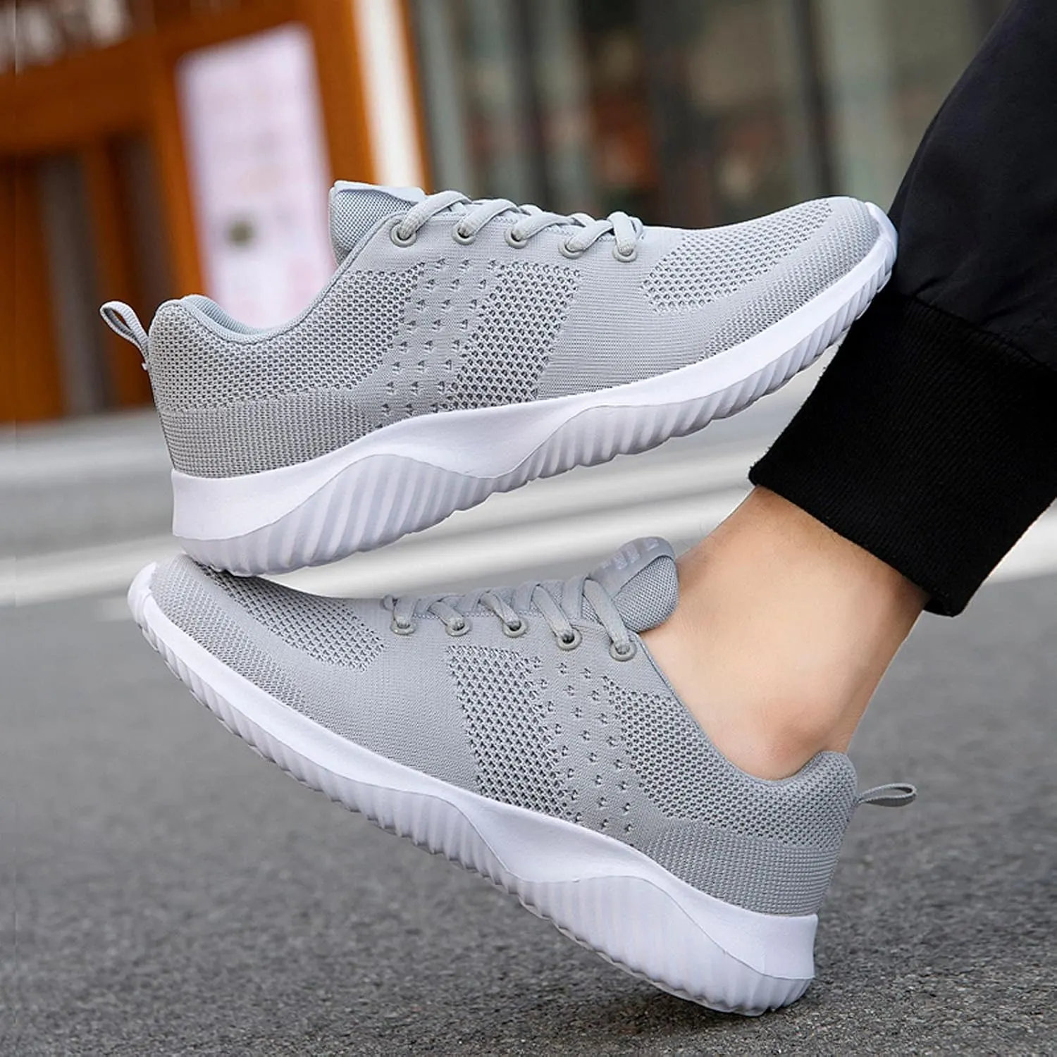 Soft Sport Shoes Bottom Breathable Men Fashion Casual Lace-Up Mesh Men's Sneaker