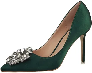 Stiletto Heels for Women Diamond Crystal Dress Pumps Sexy Pointed Toe High Heels Wedding Party Evening Shoes