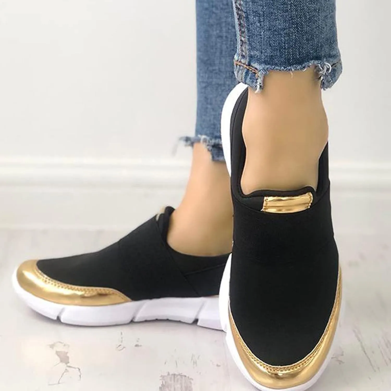 SuanlaTDS Running Breathable Sport Ladies Women's Mesh Shoes Sneakers Splicing Fabric Women's Sneakers 996 V2 Sneaker - Women's (Black, 10)