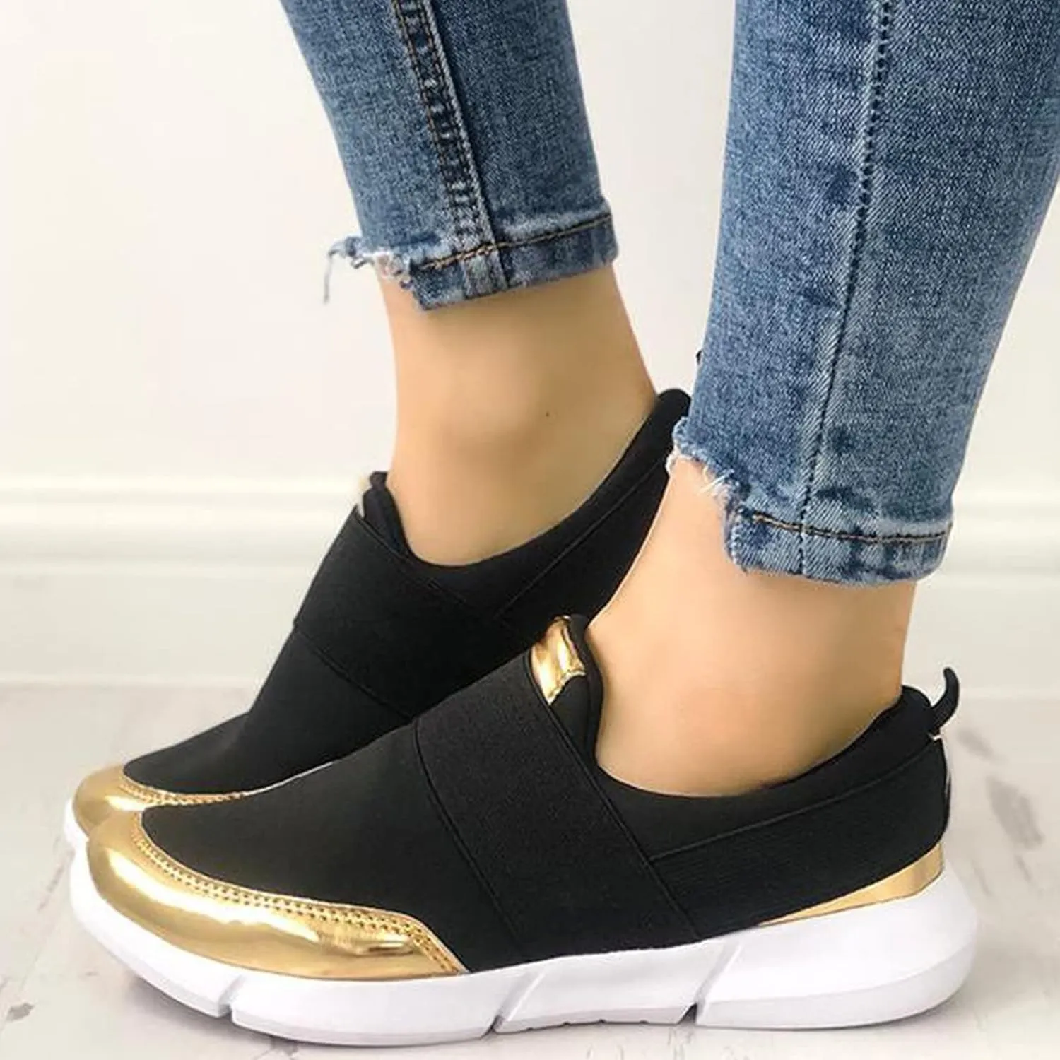SuanlaTDS Running Breathable Sport Ladies Women's Mesh Shoes Sneakers Splicing Fabric Women's Sneakers 996 V2 Sneaker - Women's (Black, 10)
