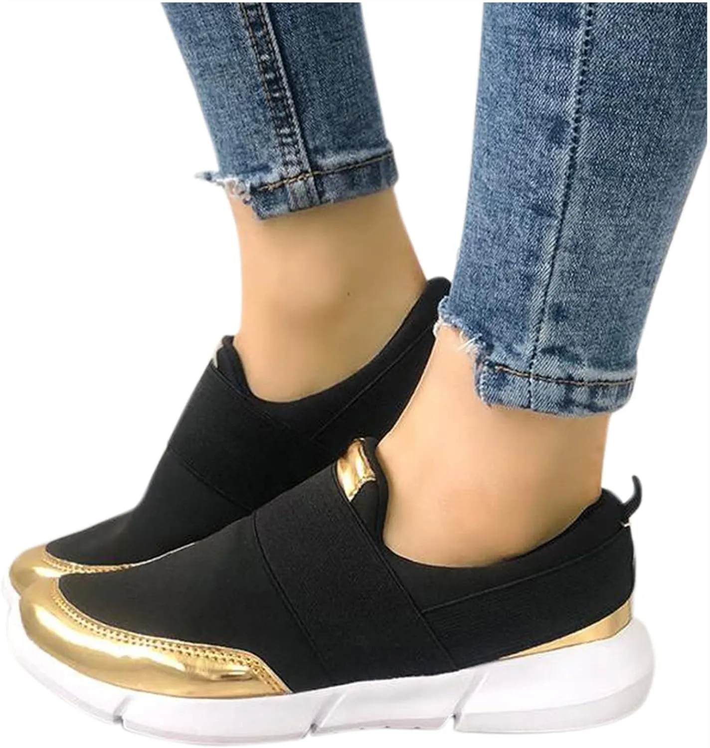 SuanlaTDS Running Breathable Sport Ladies Women's Mesh Shoes Sneakers Splicing Fabric Women's Sneakers 996 V2 Sneaker - Women's (Black, 10)