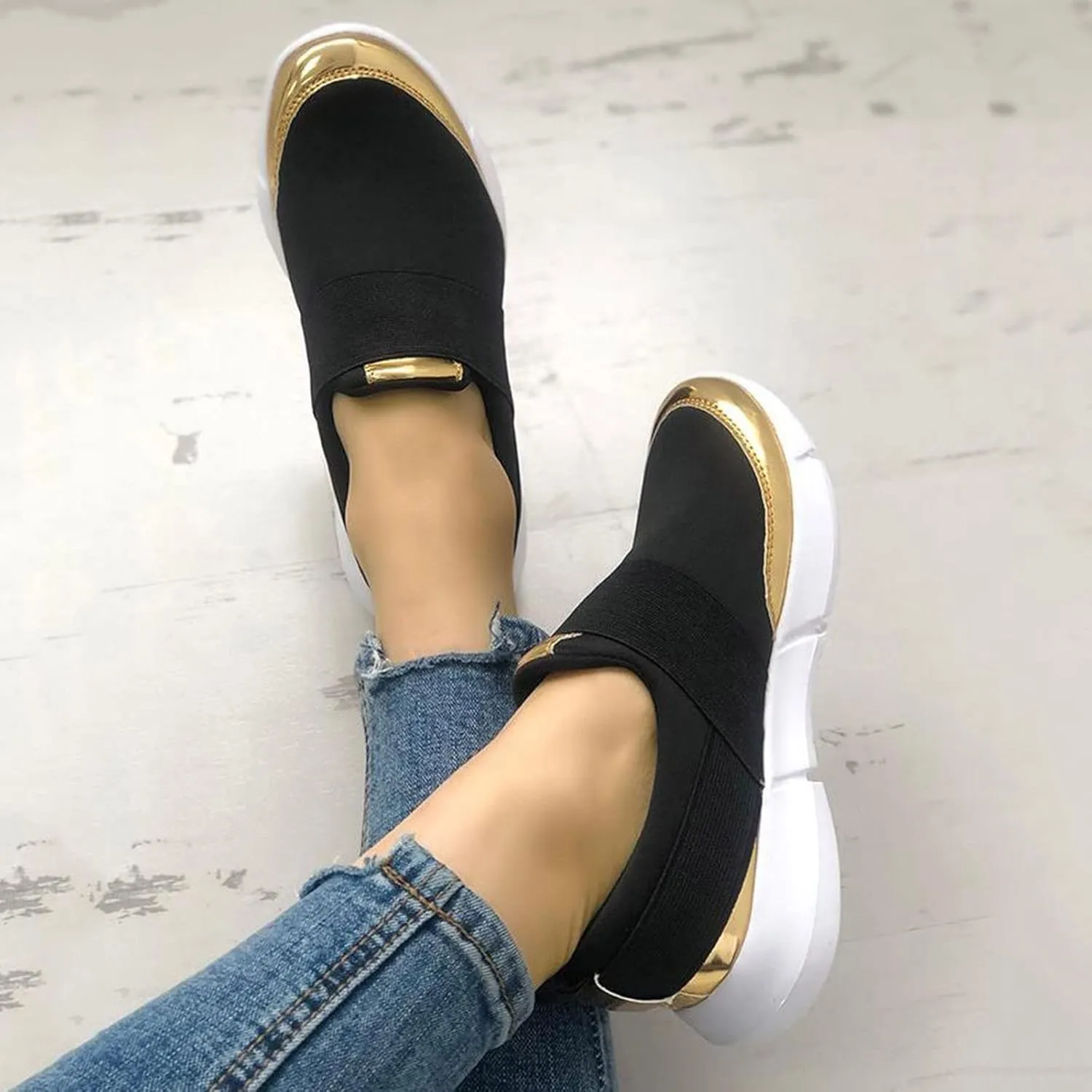 SuanlaTDS Running Breathable Sport Ladies Women's Mesh Shoes Sneakers Splicing Fabric Women's Sneakers 996 V2 Sneaker - Women's (Black, 10)