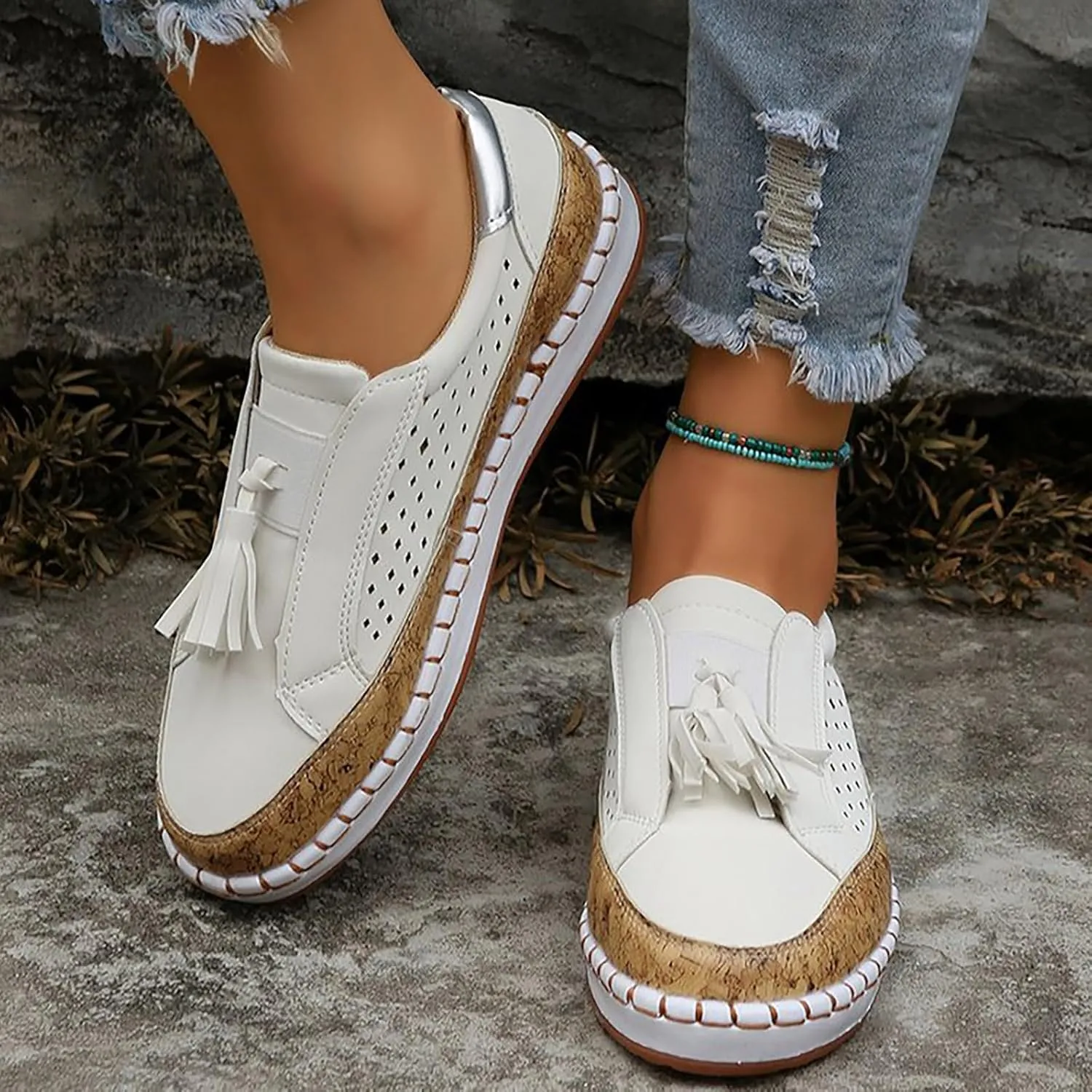 Tennis Shoes Women Lether Dress Casual Shoes Fashion Sneakers 2025 Women's Woven Orthopedic Breathable Soft Brown Tennis Shoe Cross Trainer Shoe