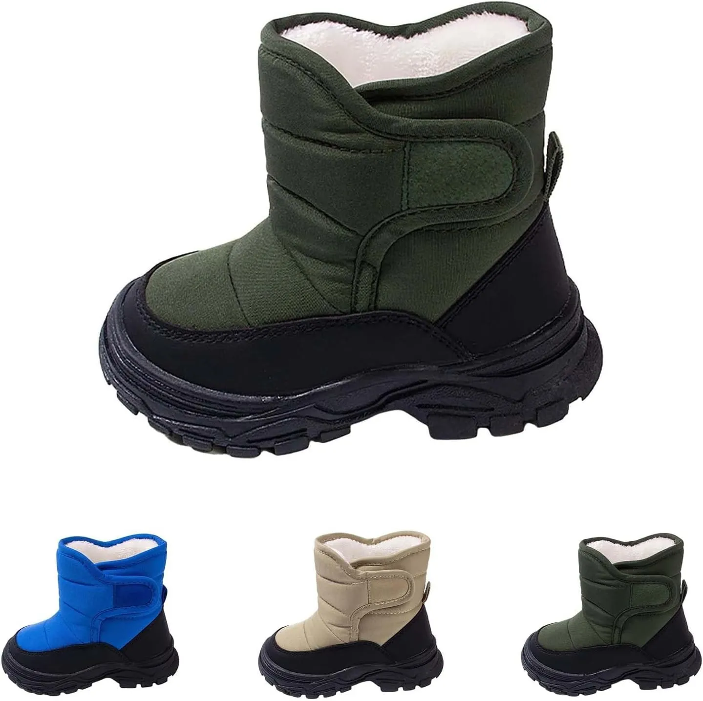 Toddler Rubber Sole Cotton Fuzzy Snow Booties Open Toe Fashion Loafers Shoes Warm Comfy Outdoor Ski Non Slip Sport Shoes