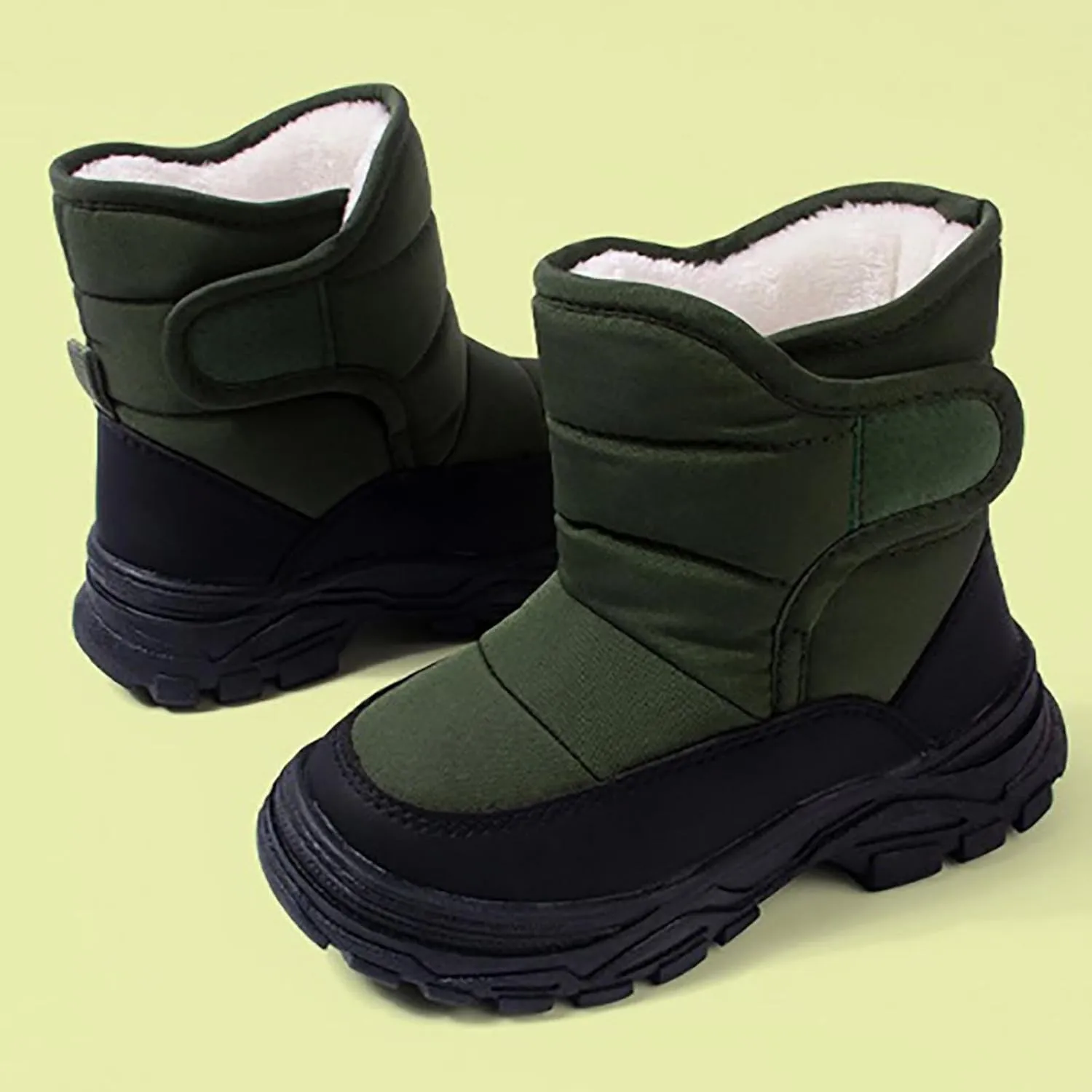 Toddler Rubber Sole Cotton Fuzzy Snow Booties Open Toe Fashion Loafers Shoes Warm Comfy Outdoor Ski Non Slip Sport Shoes
