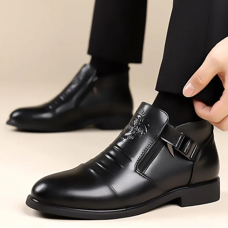 Waterproof Men's Business Formal Oxford Shoes with Anti-Slip Traction Outsole & Arch Support for All-Day Comfort