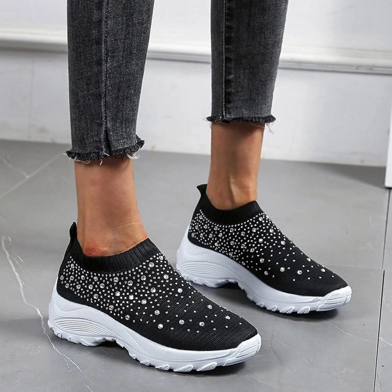 Wedge Sneakers for Women Size 11 Wide Size 11 Non Slip Shoes Women Womens Athletic Shoes Size 9 Narrow Wedge Sneakers for Women Comfortable Dressy Zapatos Antiderrapantes Para Mujer