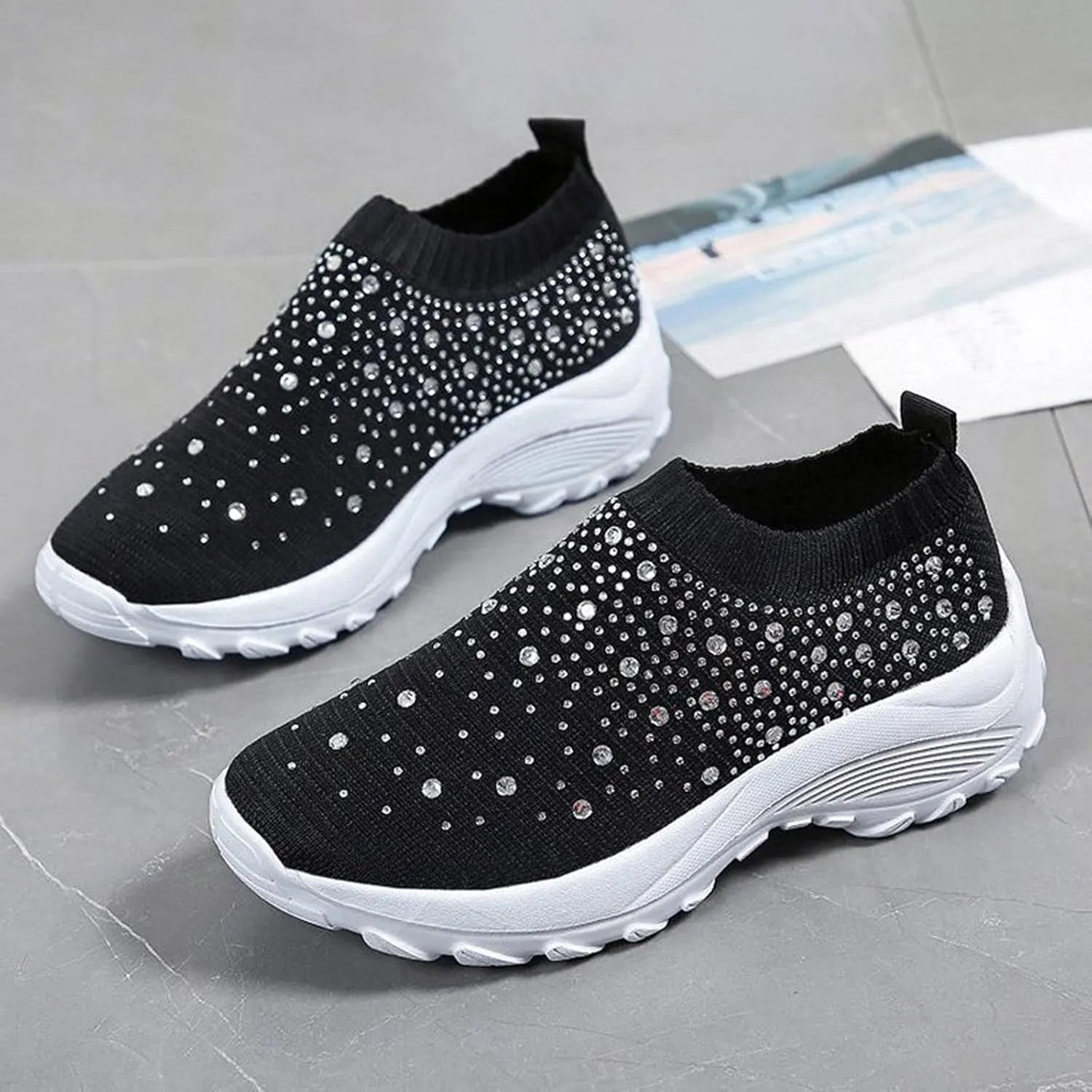 Wedge Sneakers for Women Size 11 Wide Size 11 Non Slip Shoes Women Womens Athletic Shoes Size 9 Narrow Wedge Sneakers for Women Comfortable Dressy Zapatos Antiderrapantes Para Mujer