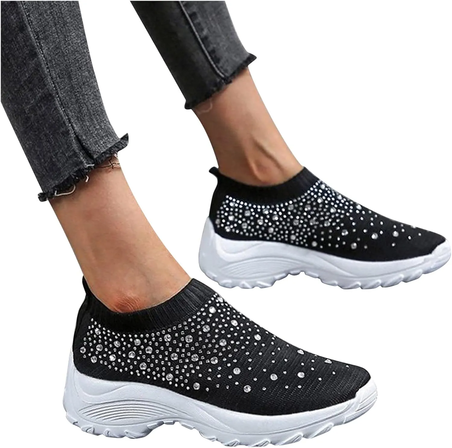 Wedge Sneakers for Women Size 11 Wide Size 11 Non Slip Shoes Women Womens Athletic Shoes Size 9 Narrow Wedge Sneakers for Women Comfortable Dressy Zapatos Antiderrapantes Para Mujer