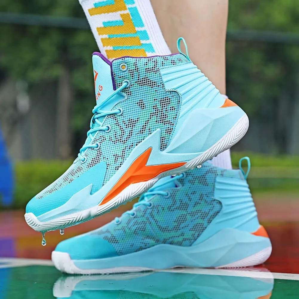 WILTENA Womens Fashion Breathable Basketball Shoes Mens Outdoor Mesh Sneakers Anti Slip Cushion Sports Shoes for Running Walking Training