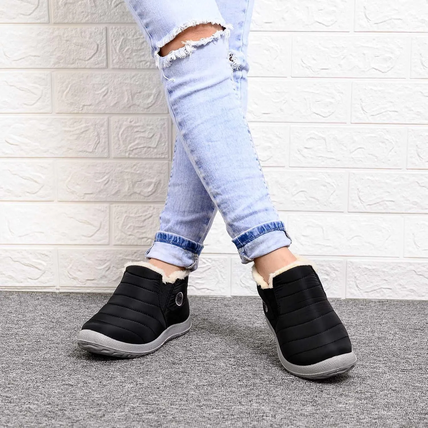Winter Boots for Women Cute Ladies Snow Shoes Women Snow Boots Winter Shoes with Hook Loop Women Snow Shoes Womens Rain Boots Mens Winter Booties