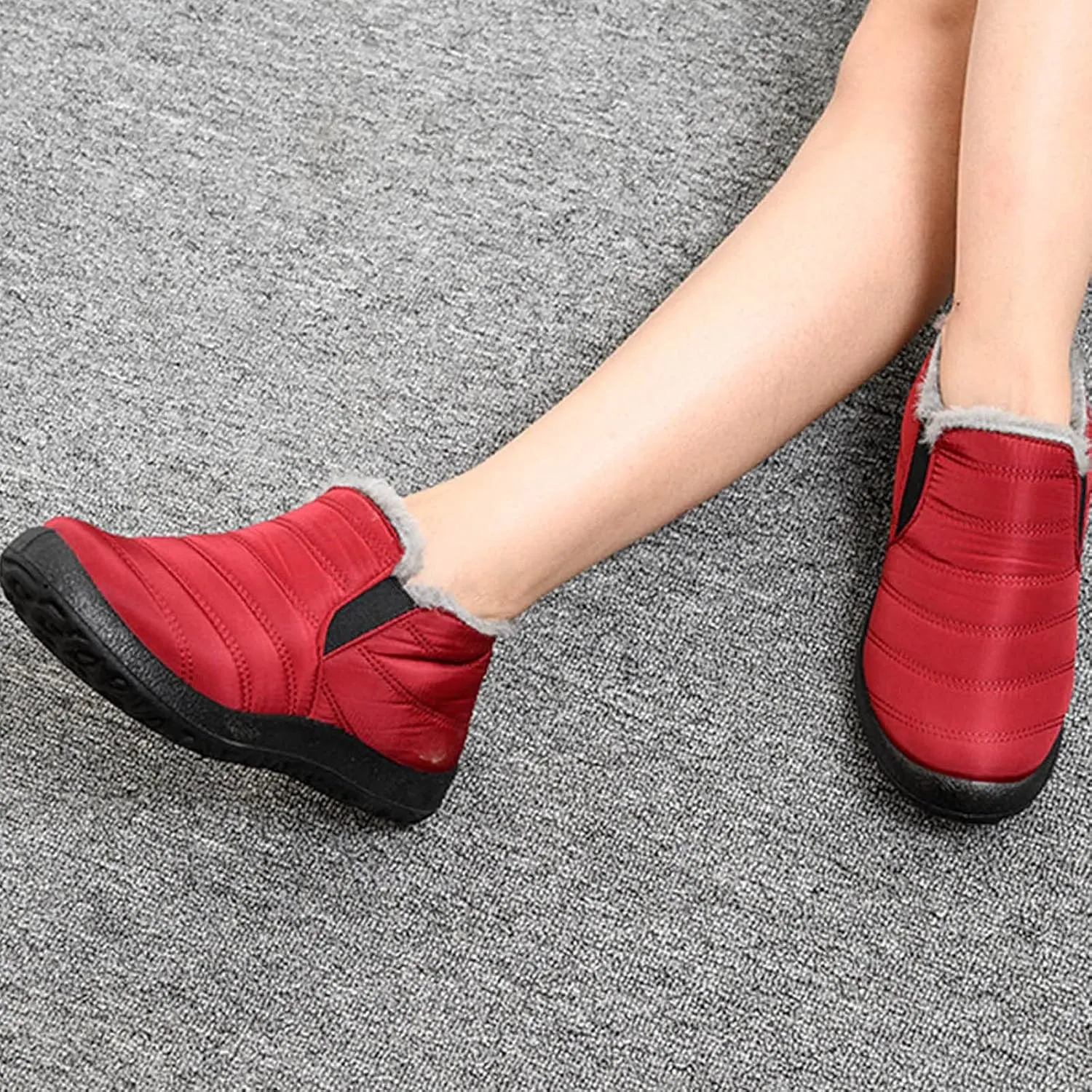 Winter Boots for Women Waterproof Winter Boot Ladies Slip On Womens Snow Boots Winter Shoes Warm Fur Lined Womens Fur Lined Slip On Boot Mens Casual Shoes Mens Booties Winter