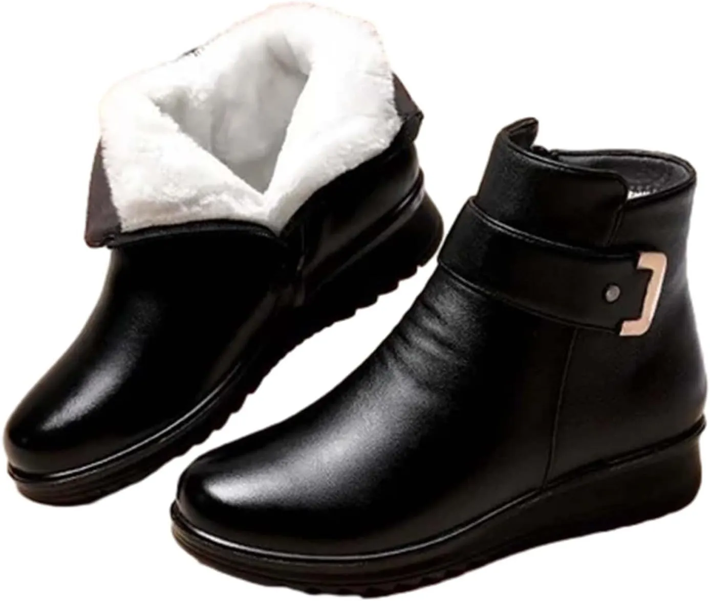 Winter Boots for Women Wide Adults Lined Snow Boots Women Winter Snow Boots Warm Fur Lined Women's Slip On Boot Winter Womens Fall Shoes Men Winter Booties