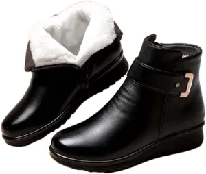 Winter Boots for Women Wide Adults Lined Snow Boots Women Winter Snow Boots Warm Fur Lined Women's Slip On Boot Winter Womens Fall Shoes Men Winter Booties