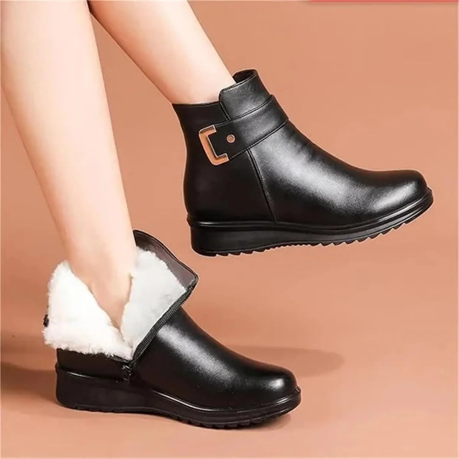 Winter Boots for Women Wide Adults Lined Snow Boots Women Winter Snow Boots Warm Fur Lined Women's Slip On Boot Winter Womens Fall Shoes Men Winter Booties