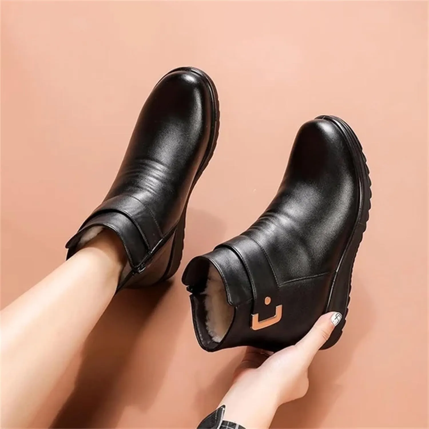 Winter Boots for Women Wide Adults Lined Snow Boots Women Winter Snow Boots Warm Fur Lined Women's Slip On Boot Winter Womens Fall Shoes Men Winter Booties
