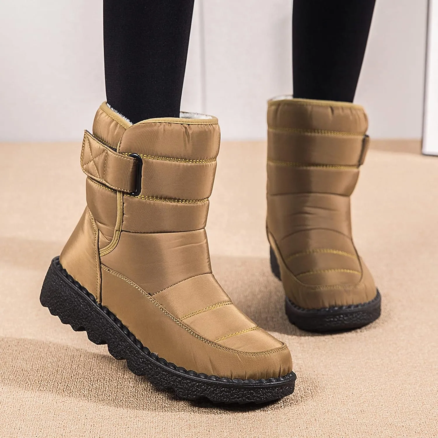 Winter Boots for Women Wide Adults Lined Snow Boots Women Winter Snow Boots Warm Fur Lined Women's Slip On Boot Winter Womens Fall Shoes Men Winter Booties
