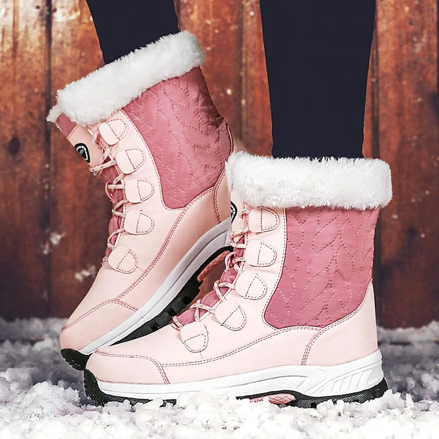 Winter Boots for Women Wide Warm Slip On Boots Snow Boots for Women Winter Boot with Comfort Waterproof Winter Shoes Women Womens Running Shoes Winter Booties for Men