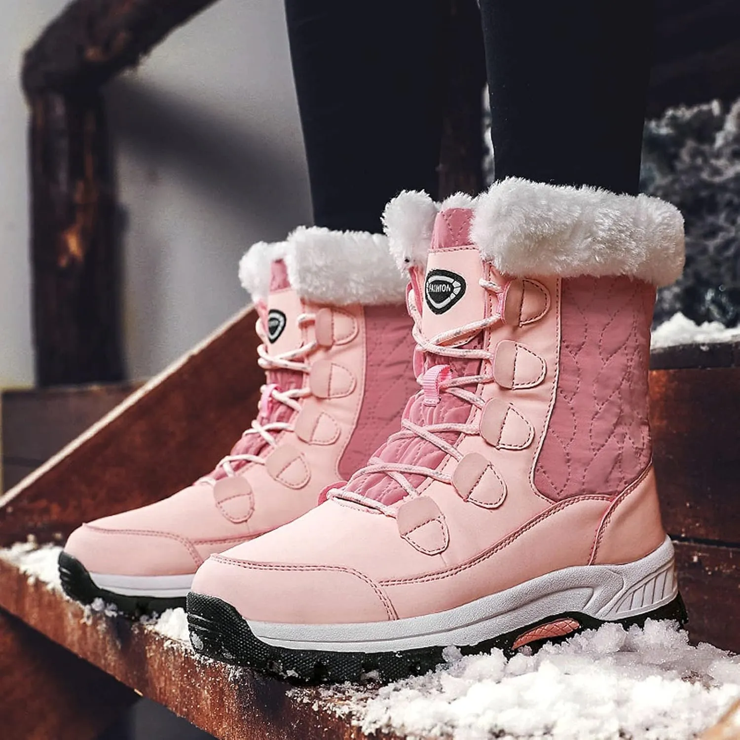 Winter Boots for Women Wide Warm Slip On Boots Snow Boots for Women Winter Boot with Comfort Waterproof Winter Shoes Women Womens Running Shoes Winter Booties for Men