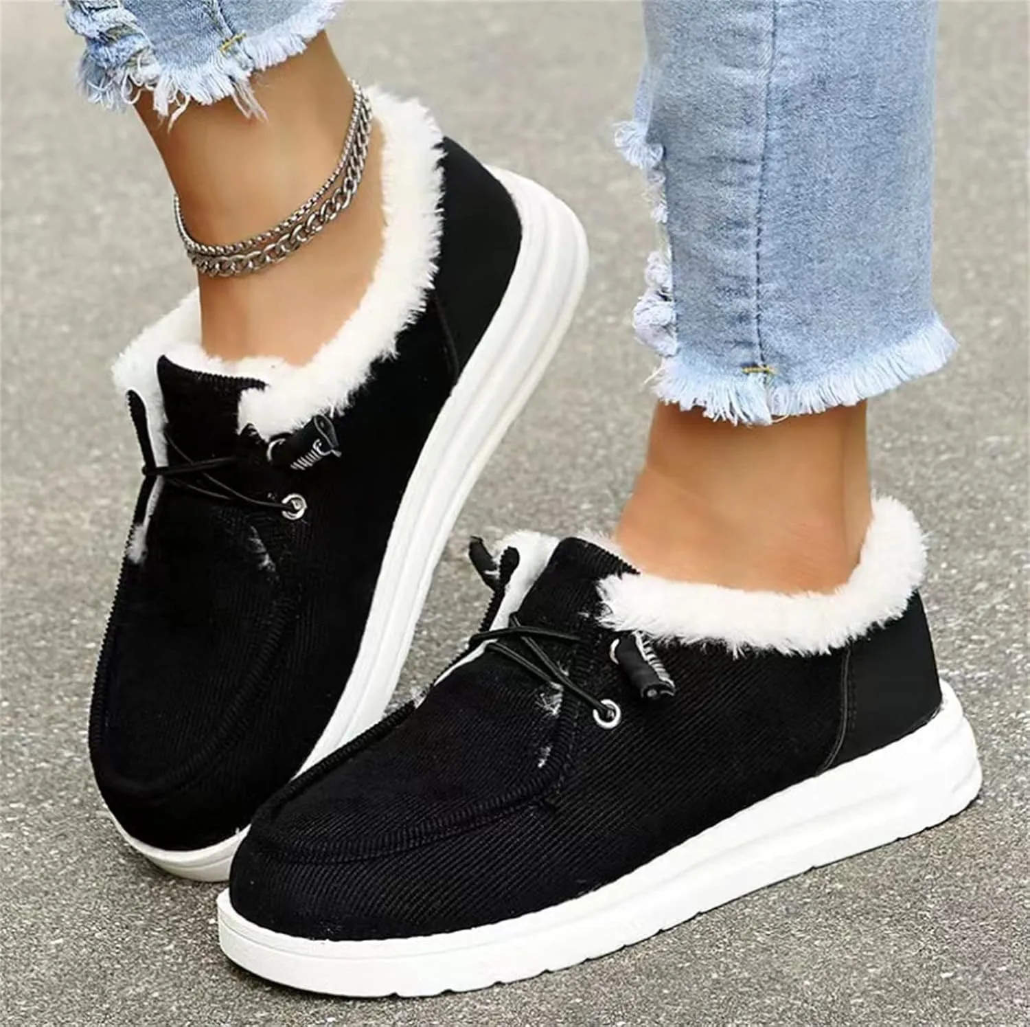 Winter Fashion Boots For Women 2024 Snow Boots Winter Shoes with Fur Lined Warm Slip On Comfortable Ankle Booties