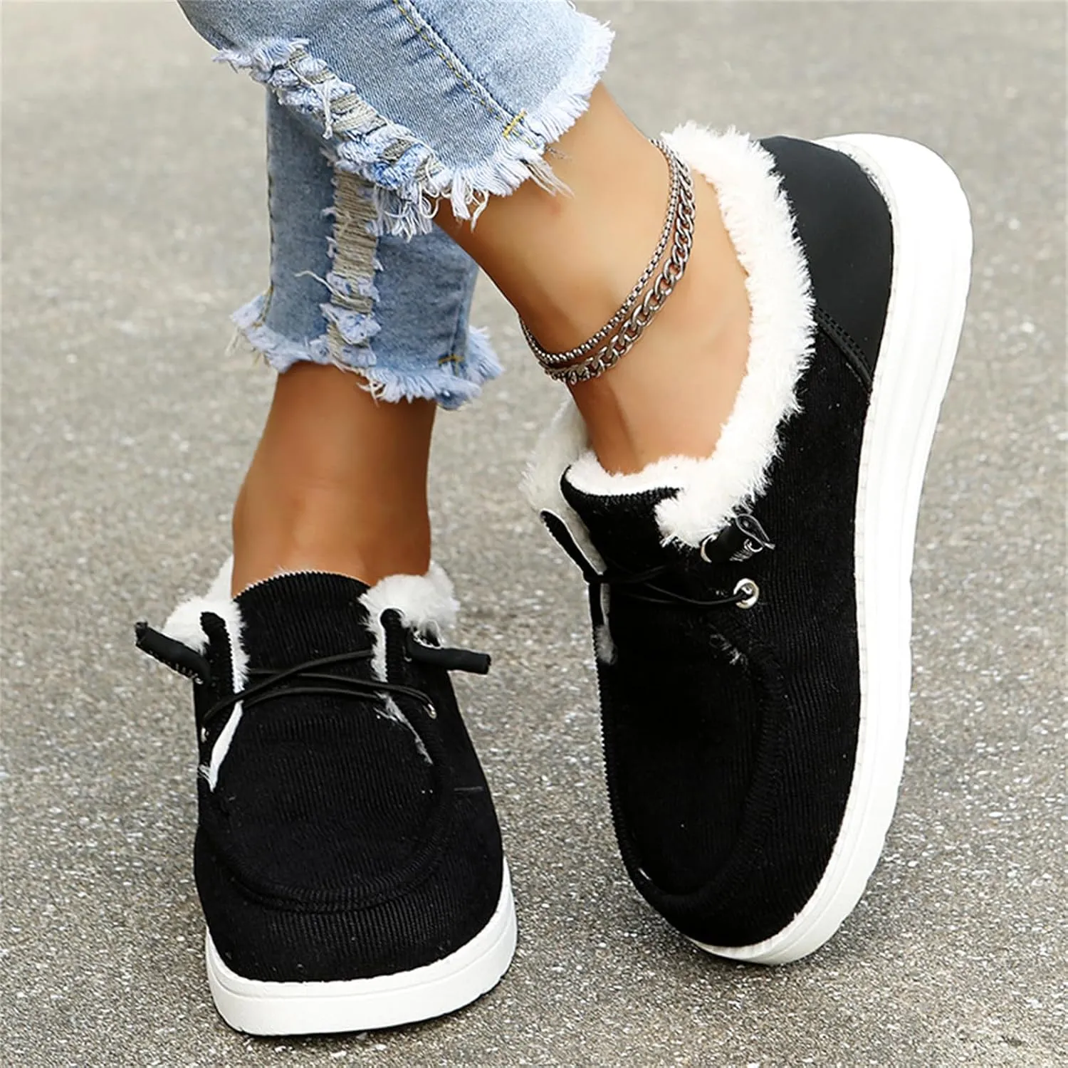 Winter Fashion Boots For Women 2024 Snow Boots Winter Shoes with Fur Lined Warm Slip On Comfortable Ankle Booties