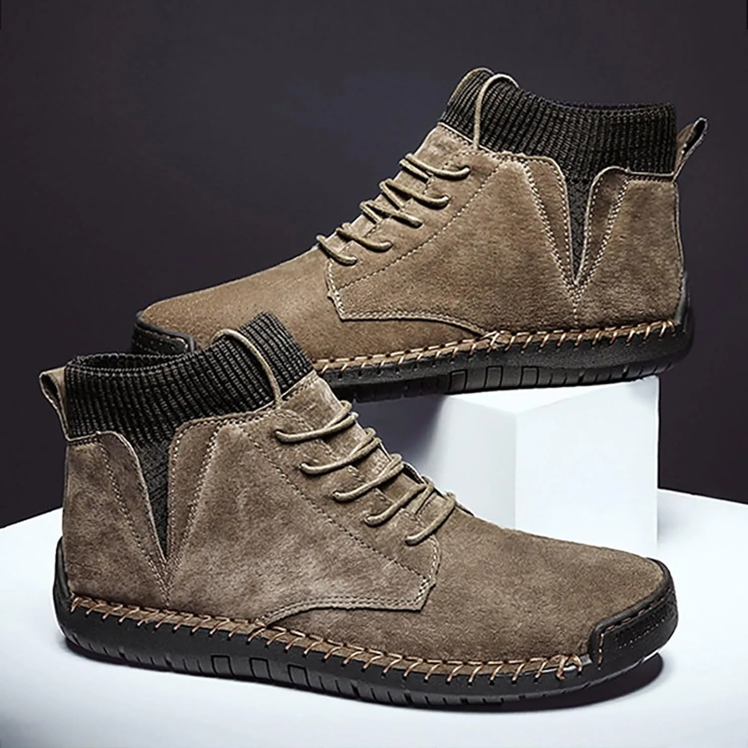 Winter Padded Men's British Large Size Casual Suede Handmade Foreign Trade Sport Mens Casual Fashion Breathable Sneaker