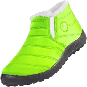 Women Boots Winter Waterproof Slip On Adults Womens Warm Fur Lined Snow Boots Solid Color Low Top Boot Mens Running Shoes Barefoots Casual Snow Booties