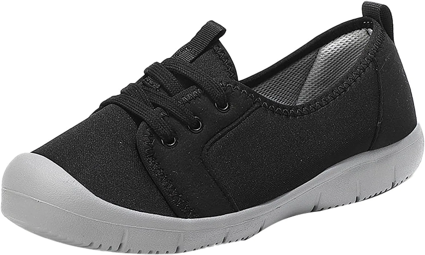 Women Comfortable Slip On Shoes Casual Walking Sneakers Lightweight Canvas Flats Non Slip Breathable Loafers