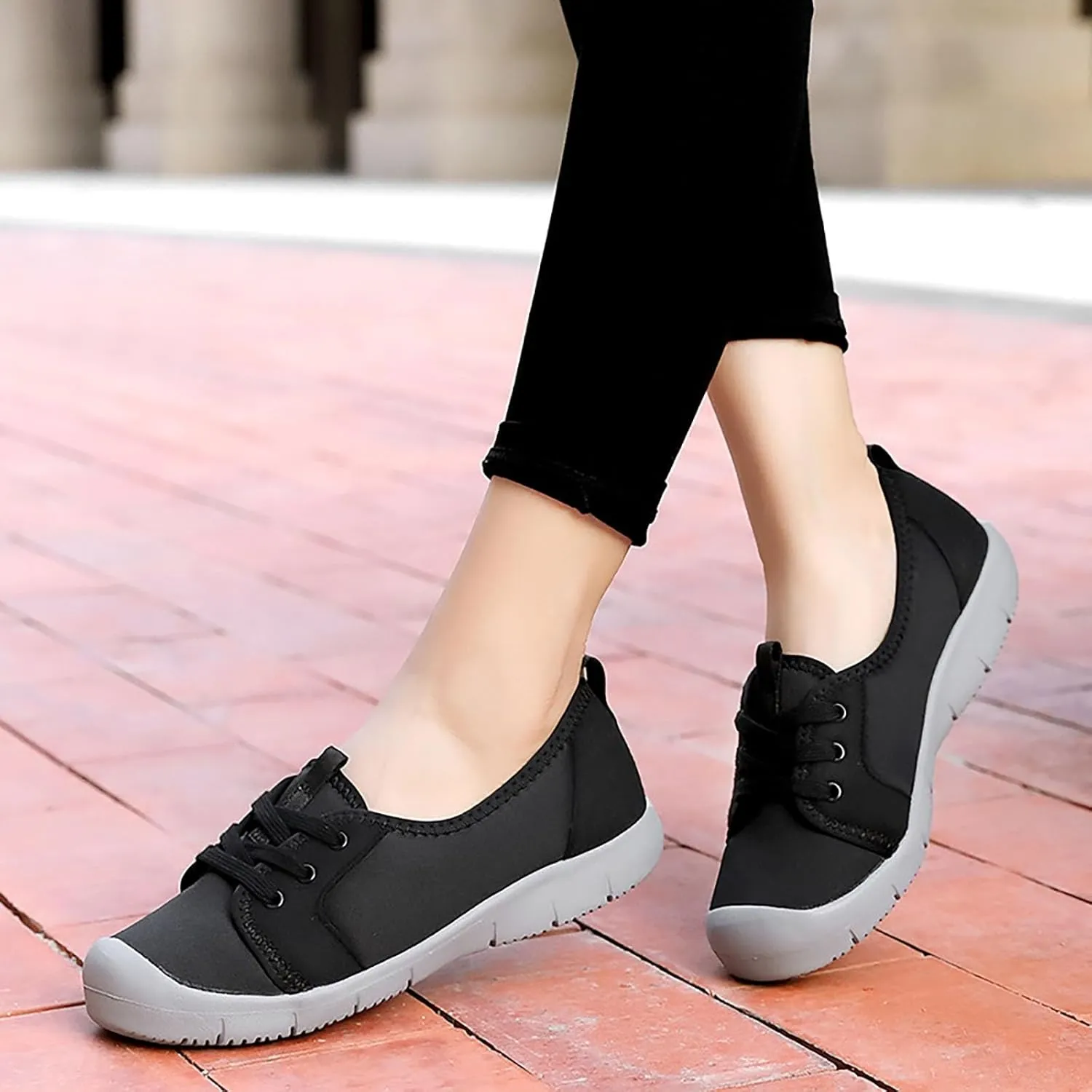 Women Comfortable Slip On Shoes Casual Walking Sneakers Lightweight Canvas Flats Non Slip Breathable Loafers