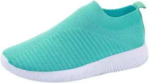 Women Comfortable Slip On Shoes Lightweight Walking Sneakers Canvas Casual Flats Non Slip Elastic Loafers