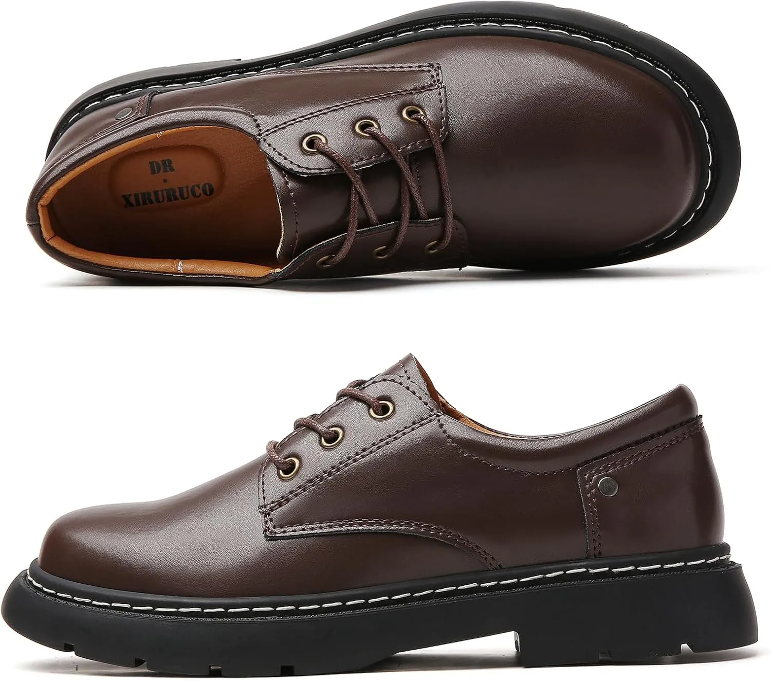 Women Oxford Shoes, Lace Up,Slip Resistant,Leather Upper,Platform Casual Comfort Work Office Dressy Business Shoes for Girls Ladies Women