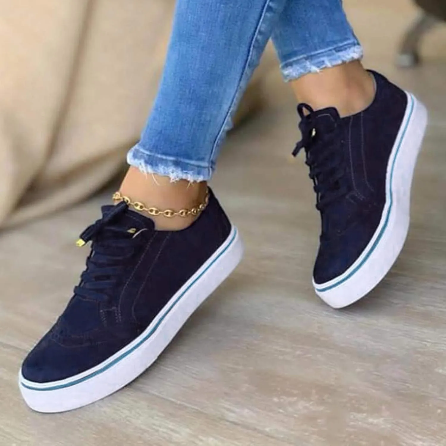 Women Sneakers Size 6 Wide Zapatos CóModos para Embarazadas Slip On Shoes for Elderly Women Womens High Top Sneakers White Tenis Negros para Caminar De Mujer Comodos