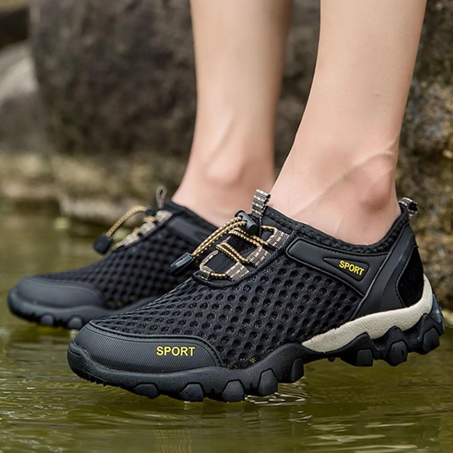 Women Walking Shoes Sock Sneakers Slip-On Breath Tennis Shoes Womens Mesh Casual Dress Shoes White Platform Sneakers White Tennis Shoe Cross Trainer Shoe