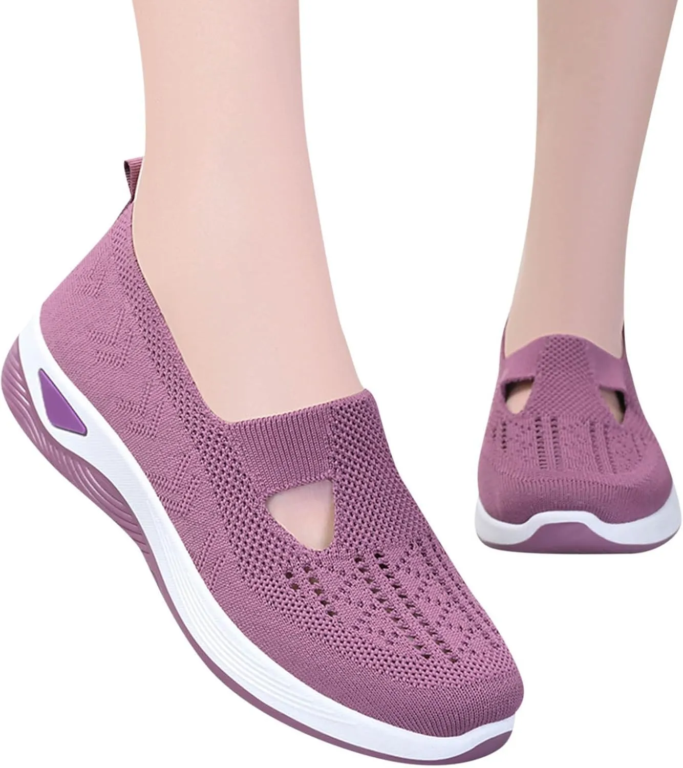 Women Walking Shoes Sock Sneakers Slip-On Breath Womens Running Shoes Winter Brown Casual Shoes White Platform Sneakers Tennis Shoe White Loafers