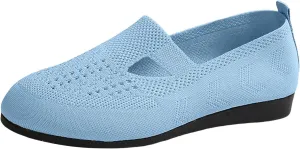 Women's Ballet Flats Soft Knit Lightweight Round Toe Slip On Comfort Ballerina Flat Shoes for Walking