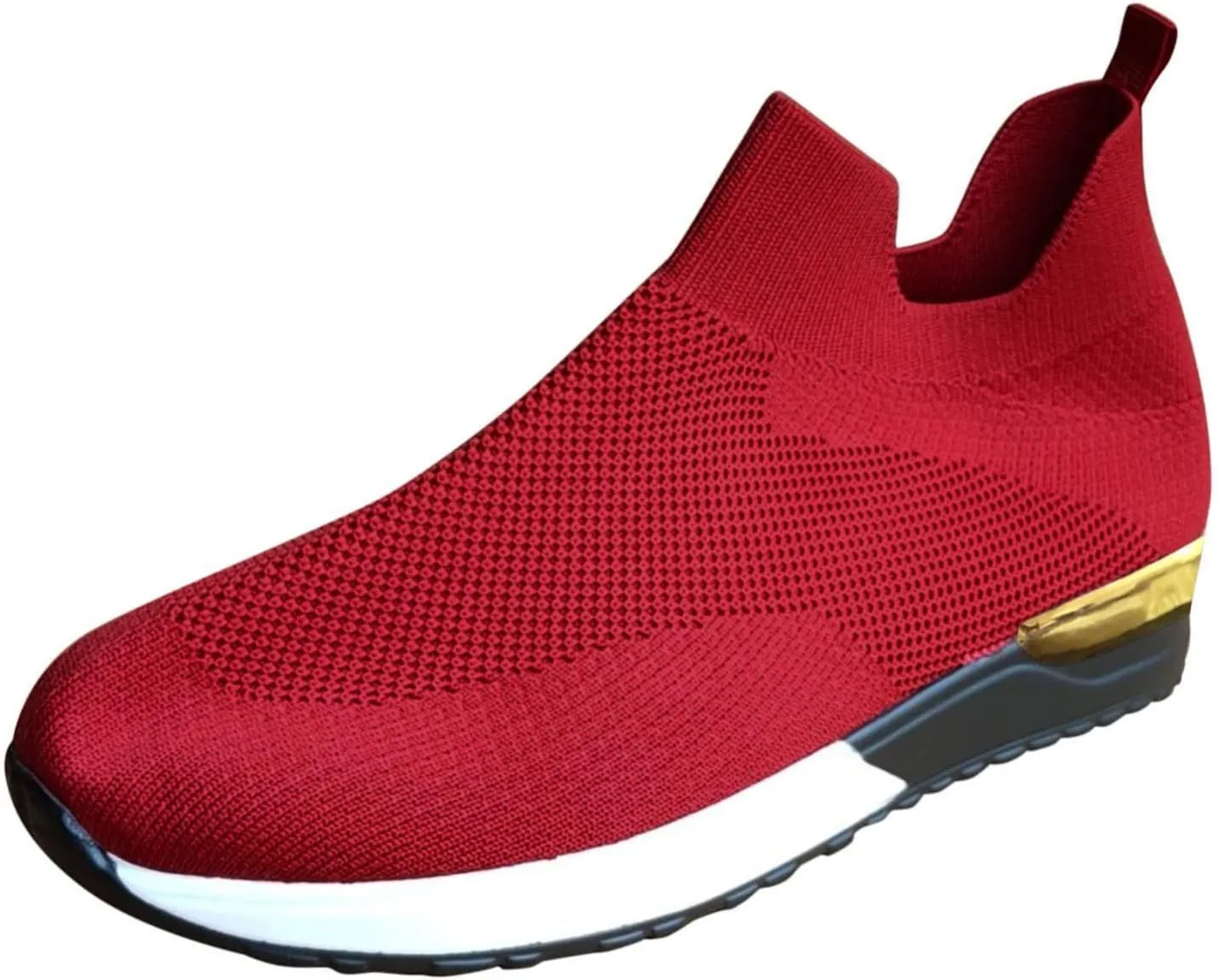 Women's Fashion Sneaker Mesh Slip On Black Non Slip Shoes for Women Comfortable Slip On Tennis Shoes Men Womens Navy Blue Loafers Mens Wide Sneakers